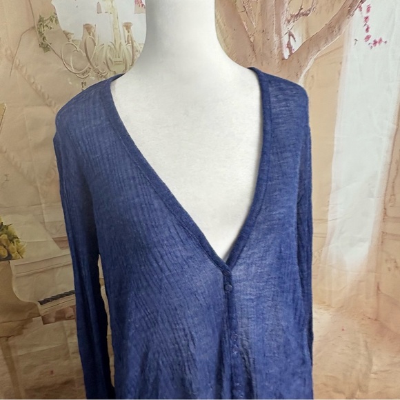 NEW Eileen Fisher Wool Blend Cardi Women's Navy Button Down Cardigan - Picture 3 of 11